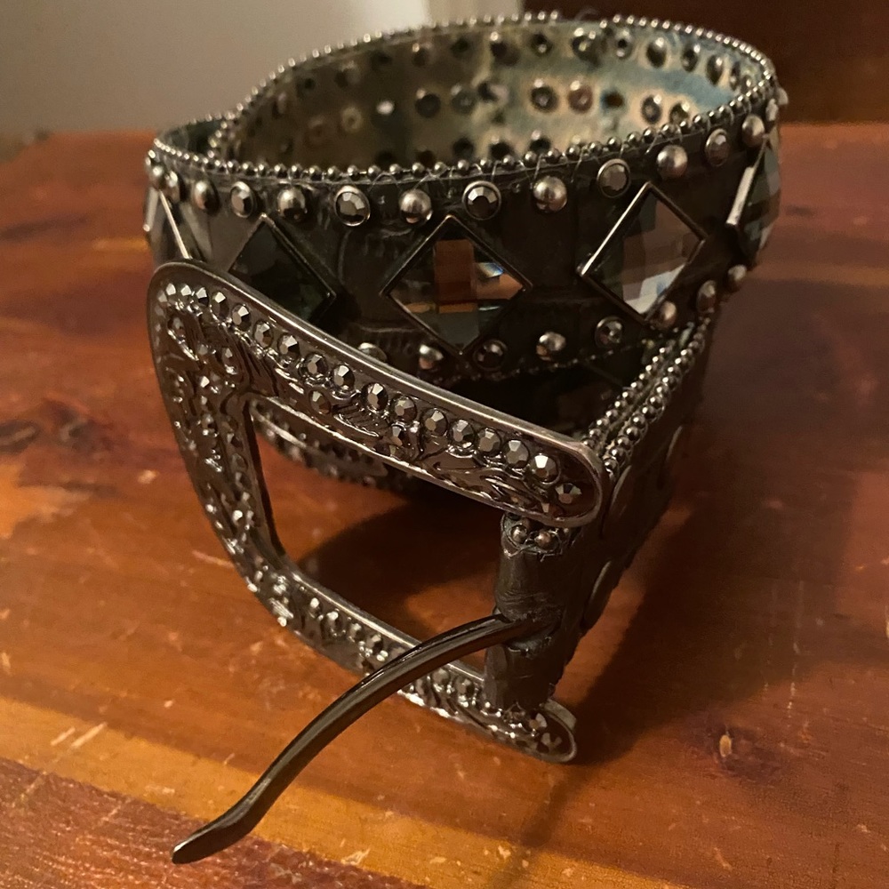 Black Western bling belt